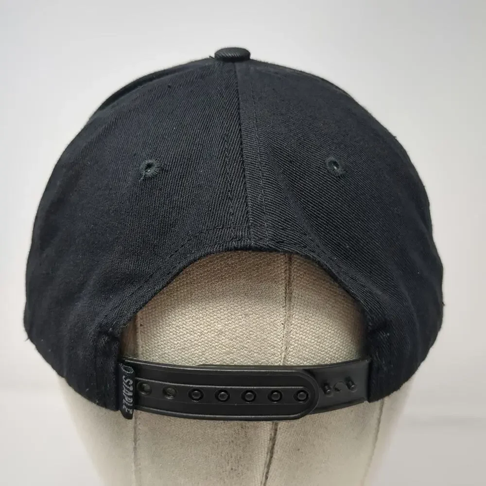 Staple Snapback Black One Size Script Logo Embroidery Thread Beast Cotton Hat